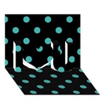 Polka Dots - Verdigris on Black I Love You 3D Greeting Card (7x5)