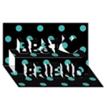Polka Dots - Verdigris on Black Best Friends 3D Greeting Card (8x4)