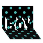 Polka Dots - Verdigris on Black BOY 3D Greeting Card (7x5)