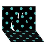 Polka Dots - Verdigris on Black Apple 3D Greeting Card (7x5)