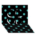 Polka Dots - Verdigris on Black Clover 3D Greeting Card (7x5)