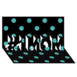 Polka Dots - Verdigris on Black #1 MOM 3D Greeting Cards (8x4)
