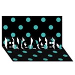 Polka Dots - Verdigris on Black ENGAGED 3D Greeting Card (8x4)