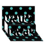 Polka Dots - Verdigris on Black You Rock 3D Greeting Card (7x5)