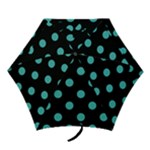 Polka Dots - Verdigris on Black Mini Umbrella