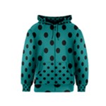 Polka Dots - Black on Teal Kid s Zipper Hoodie