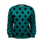 Polka Dots - Black on Teal Women s Sweatshirt