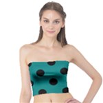 Polka Dots - Black on Teal Tube Top