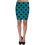 Polka Dots - Black on Teal Bodycon Skirt