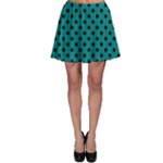 Polka Dots - Black on Teal Skater Skirt