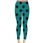 Polka Dots - Black on Teal Women s Leggings