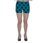 Polka Dots - Black on Teal Skinny Shorts