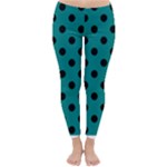 Polka Dots - Black on Teal Winter Leggings