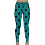Polka Dots - Black on Teal Yoga Leggings