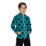 Polka Dots - Black on Teal Wind Breaker (Kids)