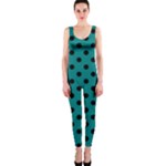 Polka Dots - Black on Teal OnePiece Catsuit