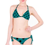 Polka Dots - Black on Teal Bikini Set