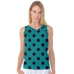 Polka Dots - Black on Teal Women s Basketball Tank Top