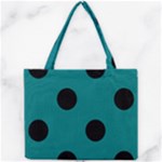 Polka Dots - Black on Teal Mini Tote Bag