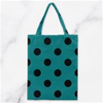 Polka Dots - Black on Teal Classic Tote Bag