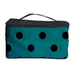 Polka Dots - Black on Teal Cosmetic Storage Case