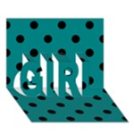 Polka Dots - Black on Teal GIRL 3D Greeting Card (7x5)