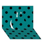 Polka Dots - Black on Teal Apple 3D Greeting Card (7x5)
