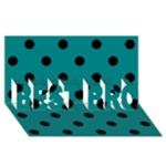 Polka Dots - Black on Teal BEST BRO 3D Greeting Card (8x4)