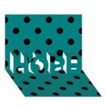 Polka Dots - Black on Teal HOPE 3D Greeting Card (7x5)