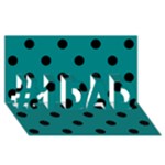 Polka Dots - Black on Teal #1 DAD 3D Greeting Card (8x4)