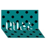 Polka Dots - Black on Teal HUGS 3D Greeting Card (8x4)