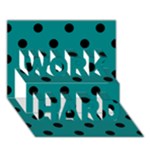 Polka Dots - Black on Teal WORK HARD 3D Greeting Card (7x5)