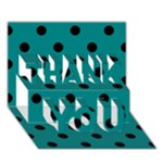Polka Dots - Black on Teal THANK YOU 3D Greeting Card (7x5)