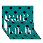 Polka Dots - Black on Teal You Did It 3D Greeting Card (7x5)