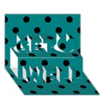 Polka Dots - Black on Teal Get Well 3D Greeting Card (7x5)