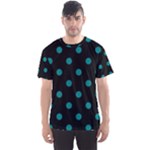 Polka Dots - Teal on Black Men s Sport Mesh Tee