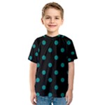 Polka Dots - Teal on Black Kid s Sport Mesh Tee
