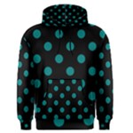 Polka Dots - Teal on Black Men s Pullover Hoodie