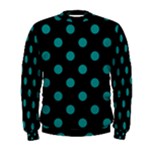 Polka Dots - Teal on Black Men s Sweatshirt