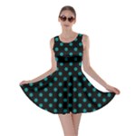 Polka Dots - Teal on Black Skater Dress