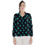 Polka Dots - Teal on Black Wind Breaker (Women)