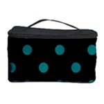 Polka Dots - Teal on Black Cosmetic Storage Case