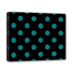 Polka Dots - Teal on Black Canvas 10  x 8  (Stretched)