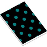 Polka Dots - Teal on Black Large Memo Pads