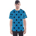 Polka Dots - Black on Cerulean Men s Sport Mesh Tee