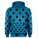 Polka Dots - Black on Cerulean Men s Pullover Hoodie