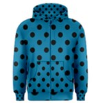Polka Dots - Black on Cerulean Men s Zipper Hoodie