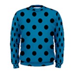 Polka Dots - Black on Cerulean Men s Sweatshirt