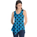 Polka Dots - Black on Cerulean Sleeveless Tunic