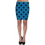 Polka Dots - Black on Cerulean Bodycon Skirt